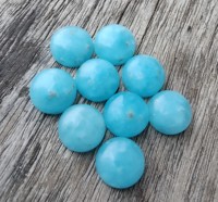 Vente en gros de pierres précieuses naturelles Lavira Smithsonite, taille brillant rond, bleues, certifiées IGI, dos plat, calibrées, toutes tailles US