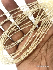 Cuentas de Cuarzo Herkimer con Recubrimiento de Zafiro Amarillo Natural de Calidad AAA, Tamaño 2-3 mm - Product Image 2