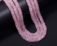 Perles de quartz rose facettées en forme de disque Heishi, pierres précieuses naturelles en fil pour la fabrication de colliers, bracelets et bijoux faits à la main 2026