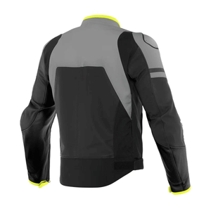 Men's Genuine Leather Breathable Windproof Eco-Friendly Racing Jacket for Winter Motorcycle Riding Custom Protections Black/Grey - Product Image 4