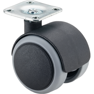 Ruedas Dobles de Plástico de 50 mm con Capacidad de Carga de 50 kg, con Placa de Montaje y Poliamida BS, Ruedas para Muebles - Product Image 3