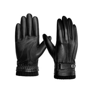 Gants en cuir tactiles chauds pour hommes, hiver, écologiques et respirants, ajustement confortable, cuir lisse, usage quotidien - Product Image 1