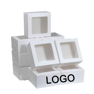 Custom Wholesale Eco Friendly Food Packaging <b>White</b> Square <b>Cardboard</b> <b>Box</b> Windowing for Sandwich Biscuit Muffin Takeout Containers - Product Image 2