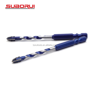 SUBORUI 6mm-12mm <strong>Hex</strong> Shank Cross Carbide Tip Multi-function Ceramic Tile Marble Concrete Masonry Drill <strong>Bit</strong> <strong>Set</strong> for Masonry - Product Image 2