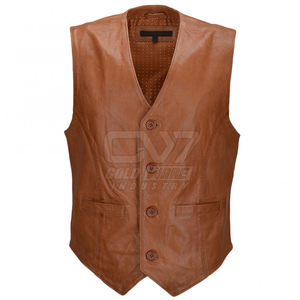 Mode gilet en cuir de conception sur mesure en gros pas cher prix gilet en cuir respirant fabriqué au Pakistan - Product Image 1
