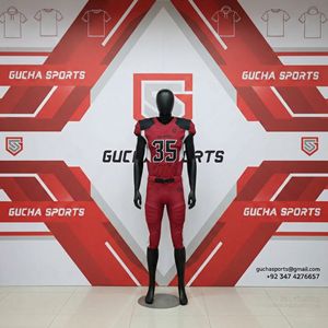 Conjunto de Uniforme de Fútbol Americano Premium en Rojo Intenso, Tela Transpirable, Costuras Reforzadas, Impresión de Número Personalizada, Pantalones Duraderos - Product Image 2
