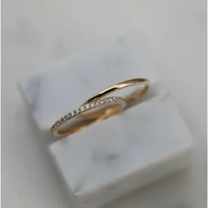 0.25 TCW Round Lab-Grown Diamond Half Eternity Band Gold Color Premium Jewelry Product - Product Image 4