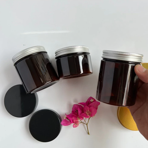 Frascos cosméticos de plástico cilíndrico transparente de 100ml-500ml con tapas de rosca Material base PET de Color personalizado para mantequilla corporal - Product Image 2