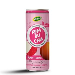 Kombucha เครื่องดื่มชาผลไม้ประกายรสหวานทำจากอลูมิเนียมขนาด250มล.