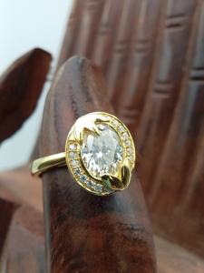 D'VINS JEWELS Bague de Fiançailles Style Classique et Art Déco Forme Ovale VVS Lab Grown Moissanite et Argent 925 pour Mariage - Product Image 6