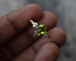 Handmade Sterling Silver Gold Plated Amethyst <b>Peridot</b> Hydro Gem Bezel Set 5 To 20MM Rectangle With Round Shape For Women Jewelry - Product Image 4