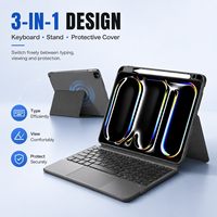 Étui clavier double couche pour tablette avec pavé tactile, support magnétique détachable et protection intégrée pour fourniture OEM/ODM