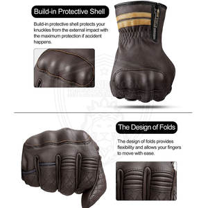 Guantes de Motociclismo de Cuero con Pantalla Táctil Transpirable, Diseño Impermeable de Dedos Completos para Deportes de Invierno, Protección Contra Impactos - Product Image 2