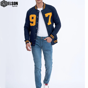 Couleur personnalisée Letterman Logo personnalisé Tissus de laine Varsity Jacket Hommes et femmes Running Bomber Jackets pour unisexe - Product Image 1