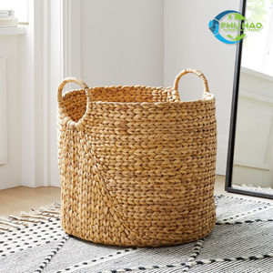 Authentique PANIER DE HYACINTHE D'EAU tissé à la main vietnamien pour un rangement efficace du linge et une organisation de la maison Décoration intérieure - Product Image 2