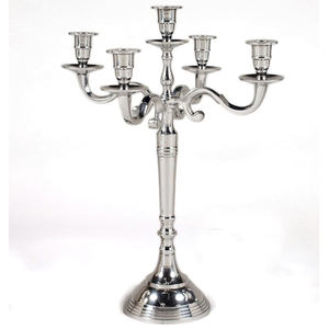 Candélabre vintage en métal et aluminium de meilleure qualité, bougeoir à 5 bras, finition argentée, pour décoration de la maison, table de mariage - Product Image 4