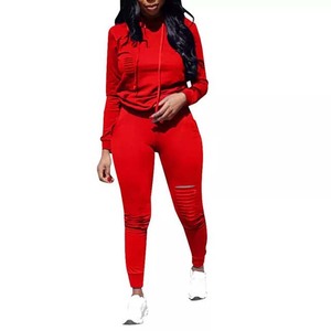Survêtements pour femmes vêtements de sport Jogging survêtement à capuche et pantalons de survêtement ensembles deux pièces pull respirant survêtement dames - Product Image 5