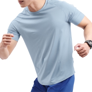 Camiseta Deportiva para Hombre, Corte Holgado, Color Azul Cielo, Cuello Redondo, Manga Corta, Diseño Liso, con Logotipo Personalizado, Malla de Poliéster - Product Image 4