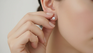 Boucles d'oreilles solitaires en diamant rond éthique de qualité supérieure 0,20 CTTW, idéales pour les tenues de mariée, les cadeaux romantiques et les looks élégants au quotidien - Product Image 6