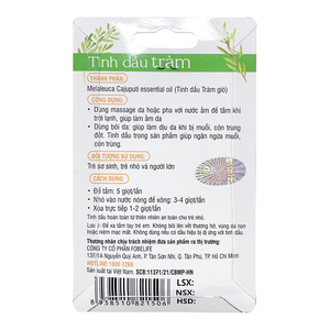 Huile essentielle d'arbre à thé pure de haute qualité 25 ml Nouveau Top Vietnam FOBABY pour bébés 100% feuilles d'arbre à thé Tous types de peau Parfum aux herbes - Product Image 3