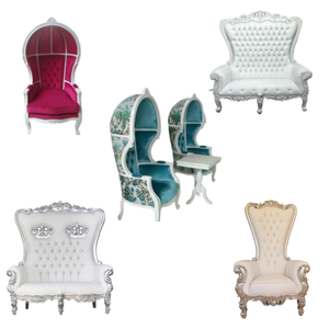 Silla de boda real del trono de la novia y el novio con respaldo alto mejor diseño Silla de fiesta de boda de alta calidad directo de fábrica Indonesia - Product Image 6