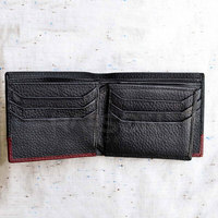 Dompet kulit sapi asli untuk pria, dompet pria kulit sapi asli kualitas tinggi, dompet kustom dengan pola Logo unik dan lapisan jenis penutup terbuka