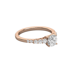 Anillo de Diamante Solitario de Oro de 14K Cultivado en Laboratorio para Mujer, Patrón Geométrico, Joyería Fina, Rodio, para Compromiso, Certificado IGI - Product Image 4