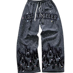 Wholesale Plus Size Straight Rhinestone <b>Baggy</b> <b>Joggers</b> <b>Mens</b> Pants Outdoor Use Rhinestone <b>Baggy</b> <b>Joggers</b> - Product Image 2