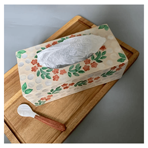 Caja de pañuelos de madera de nácar, caja de pañuelos de madera natural con incrustaciones de concha de nácar para decoración de interiores de boutique, Vietnam - Product Image 5