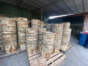 Paniers de jardin en bois colorés Paniers de rangement tissés au boisseau de crabe en bois avec poignées et couvercle - Product Image 5