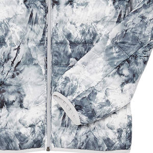 Veste matelassée coupe-vent décontractée pour homme, bleu tie-dye, col montant, fermeture éclair, rembourrage en polyester, coupe régulière - Product Image 6
