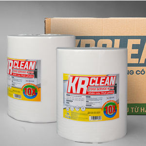 Krclean 320 feuilles de lingettes alimentaires réutilisables blanches 30x30 lavables, absorbantes et respectueuses de l'environnement - Product Image 1