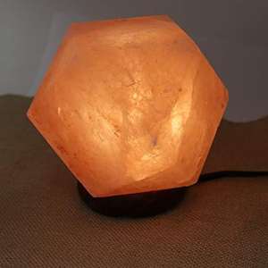 Lampe de sel de l'Himalaya avec boules de massage, base en bois moderne, rose naturel, qualité supérieure, lampe de sel authentique en provenance du Pakistan - Product Image 6