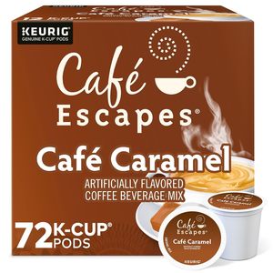 Café Escapes Café Caramel, dosettes K-Cup individuelles Keurig, café aromatisé, 72 unités - Product Image 2