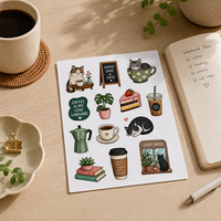 Feuilles d'autocollants personnalisées découpées à la forme avec logo imprimé, en vinyle ou en papier, pour marques et événements