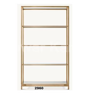 Bibliothèque ouverte à 5 niveaux en métal brun fabriqué à la main pour le salon et le bureau de chambre à coucher - Product Image 1