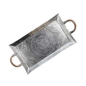 Elegante Bandeja de Servicio Rectangular de Latón Pulido Dorado con Asas, Bandeja de Metal para Servir en Hoteles, Restaurantes, Vajilla y Decoración del Hogar - Product Image 6