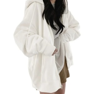 Veste cardigan zippée à la mode pour femmes printemps automne sweat à capuche avec coupe ample et logo avant commerce électronique transfrontalier - Product Image 5