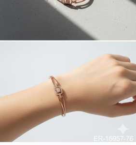 Trendy Rose Rhodium Fancy Designer CZ AD Kada Elegante Party Wear Full Stone Kada Pulsera para mujeres y niñas - Product Image 3