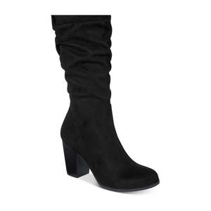 Stivali da Donna Material Girl Myah Sopra il Ginocchio in Camoscio, Comodi Stivali Western in Gomma PVC Stampata Nera, Taglia 7.5 M per l'Inverno - Product Image 3