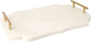 ถาดเสิร์ฟหินอ่อนตกแต่งลวดลายหรูหราทำจากโลหะเคลือบทองหรูหราถาดเสิร์ฟหินอ่อนสำหรับงานแต่งงานดีไซน์ที่เป็นเอกลักษณ์ - Product Image 3