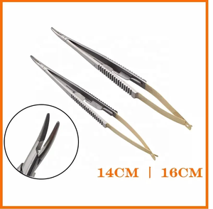 Chirurgie oculaire ophtalmique Micro porte-aiguille manuel TC Castroviejo Micro ciseaux 6 inserts droits en carbure de tungstène Castroviejo - Product Image 3