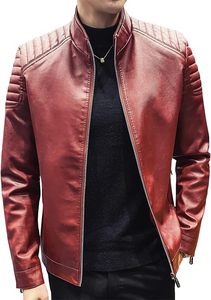 แจ็กเก็ตหนังแท้สำหรับผู้ชายแจ็กเก็ตหนังแท้มีซิปดีไซน์ใหม่ - Product Image 2