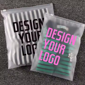 OEM biodégradable mat givré fermeture éclair sacs d'emballage logo imprimé t-shirt vêtement vêtement fermeture éclair plastique biodégradable - Product Image 4