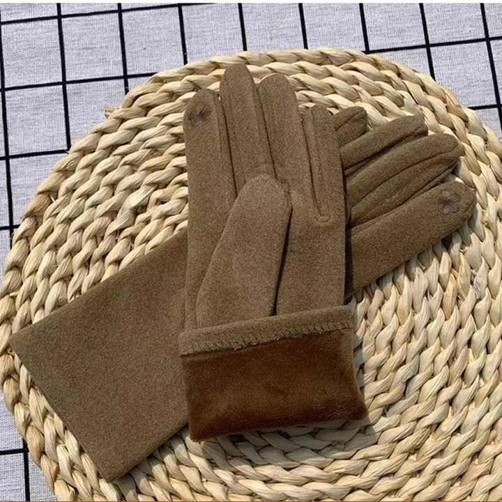 Fashion Diamonds Glove Women Vintage Winter Touch Screen Full Finger Warm Windproof Cycling Driving Female Gloves Mittens T41
