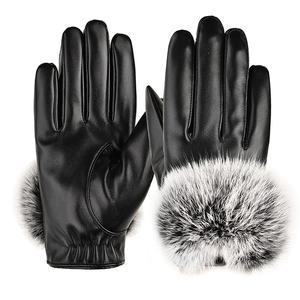 Guantes de Piel de Oveja Genuina para Mujer, Cálidos, de Invierno, de Lujo, con Dedos Completos, de Cuero, a la Moda, Venta al Por Mayor - Product Image 2