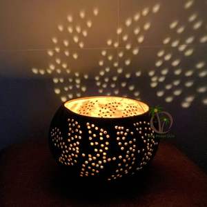 Lampe décorative artisanale en coquille de noix de coco naturelle COCO-ECO, décoration écologique pour la maison avec divers motifs, directement du Vietnam - Product Image 5