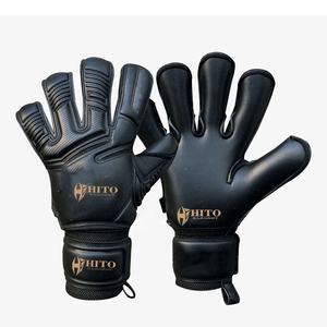 Gants de gardien de but de football de qualité supérieure, couleur personnalisable, gants de gardien de but avec contact en silicone sur le dos de la main et la paume, couleur Letax et noir - Product Image 1