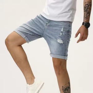 Fabricante 2025 nuevos pantalones cortos de mezclilla de moda para hombres/pantalones cortos de mezclilla de precio barato para hombres/pantalones cortos de mezclilla rasgados con logotipo personalizado para hombres - Product Image 3
