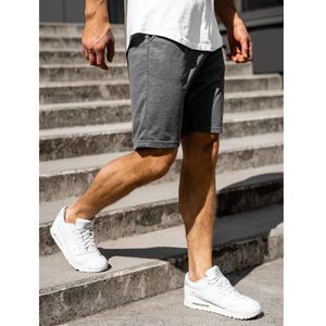 <b>Mens</b> casual <b>fleece</b> <b>shorts</b> with soft cotton blend fabric and elastic waistband comfortable for home or street wear - Product Image 4